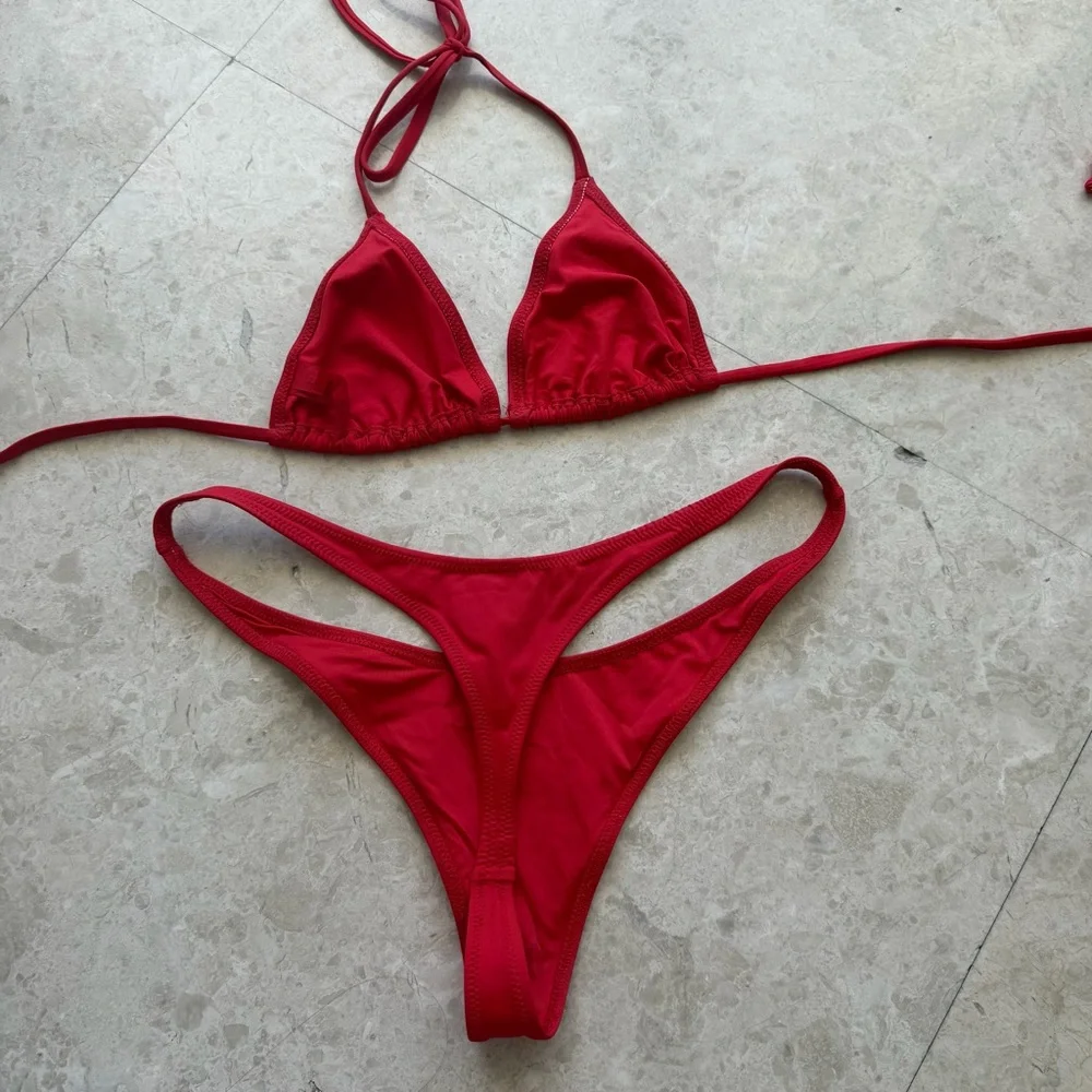 Red skims bikini set